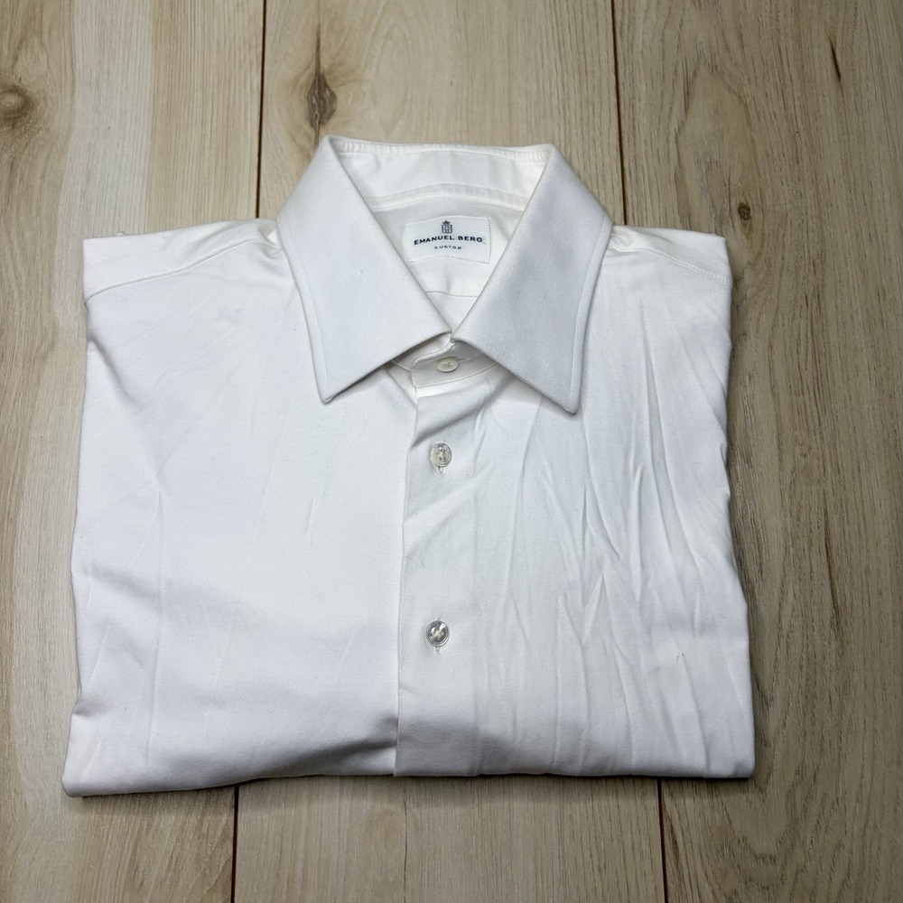 Emanuel Berg Mens Custom Long Sleeve Button Down Dress Shirt Size XL